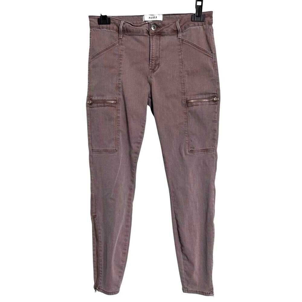 Pistola Pants Womens Size 29 Light Purple Hannah Cargo Skinny Zip Ankle Stretch‎